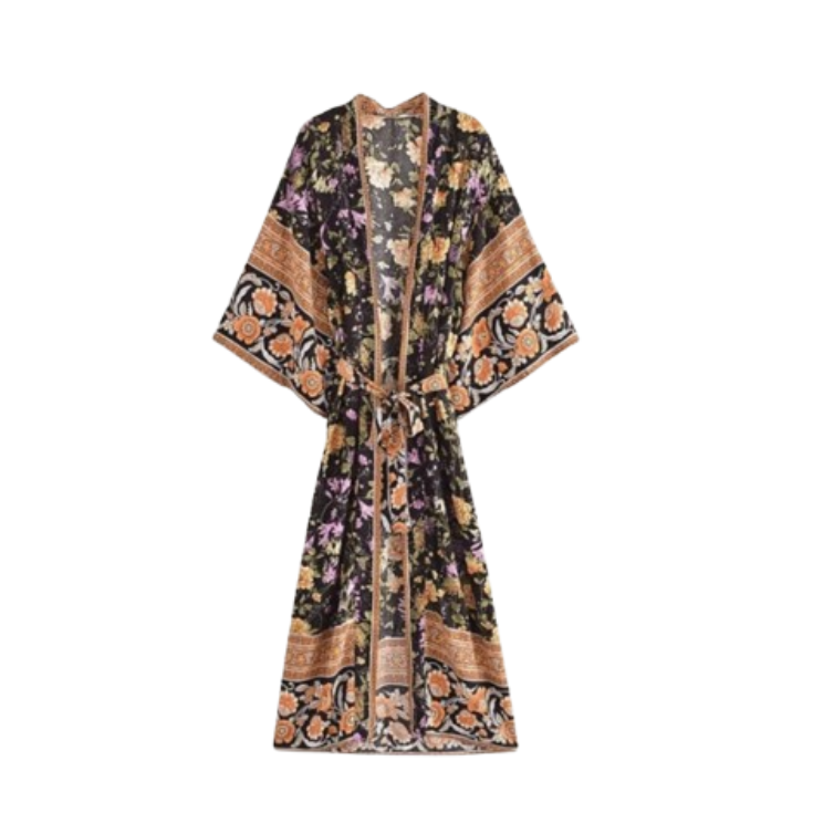 Bohemian floral long kimono - Maisonippon